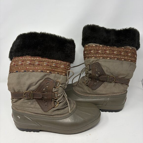Vintage Sorel women's winter boots 11 faux fur - Picture 1 of 10